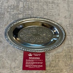 Brass and chronomium finish serving piece